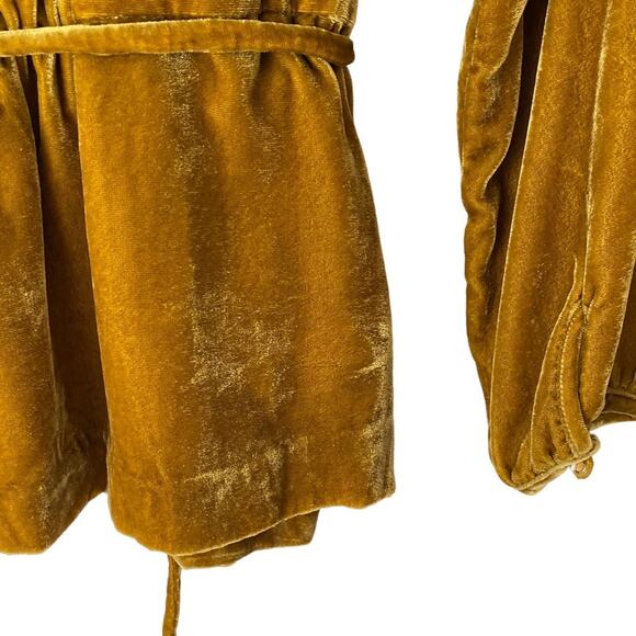 J. Crew Faux Wrap Mustard Yellow Velvet Top NWTs size 8 - Picture 8 of 10